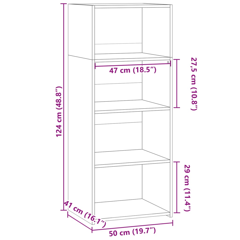 Hoge Kast 50X41X124 Cm Bewerkt Hout