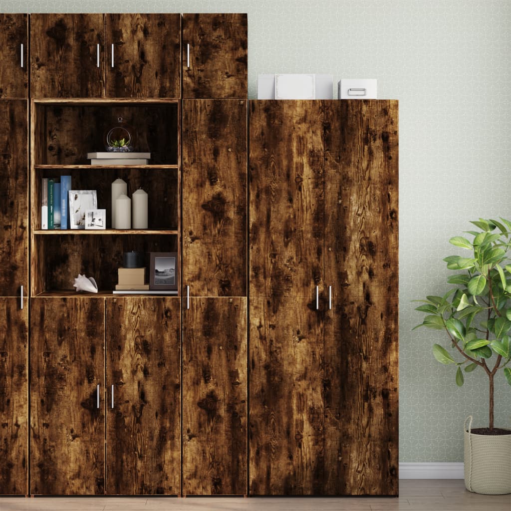 Opbergkast Smal 30X42,5X225 Cm Bewerkt Hout Eiken
