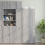 Opbergkast Smal 30X42,5X225 Cm Bewerkt Hout Eiken