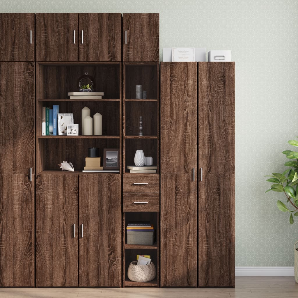 Opbergkast Smal 30X42,5X225 Cm Bewerkt Hout