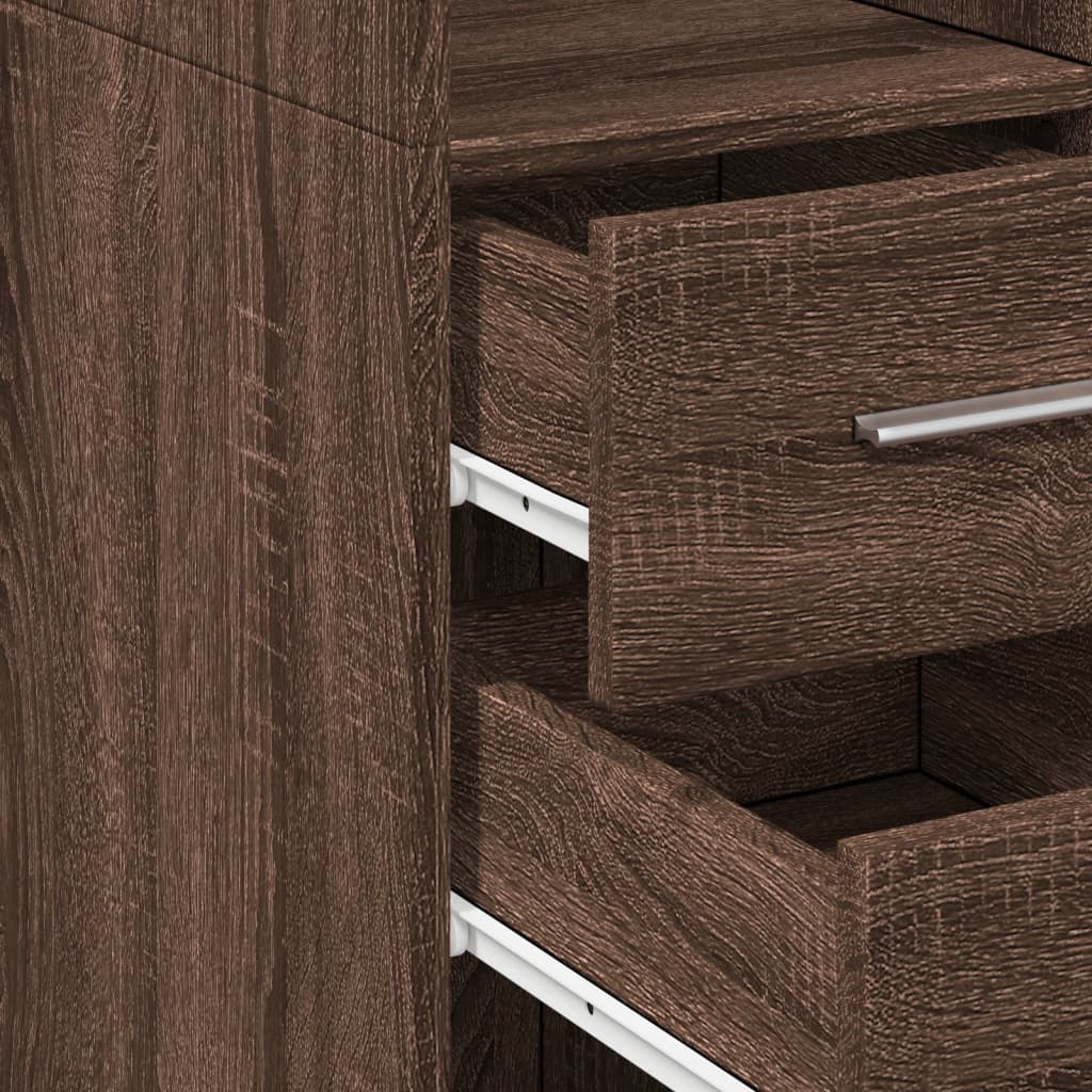 Opbergkast Smal 45X42,5X225 Cm Bewerkt Hout