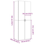Hoge Kast 70X42,5X185 Cm Bewerkt Hout