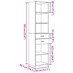 Hoge Kast 45X42,5X185 Cm Bewerkt Hout