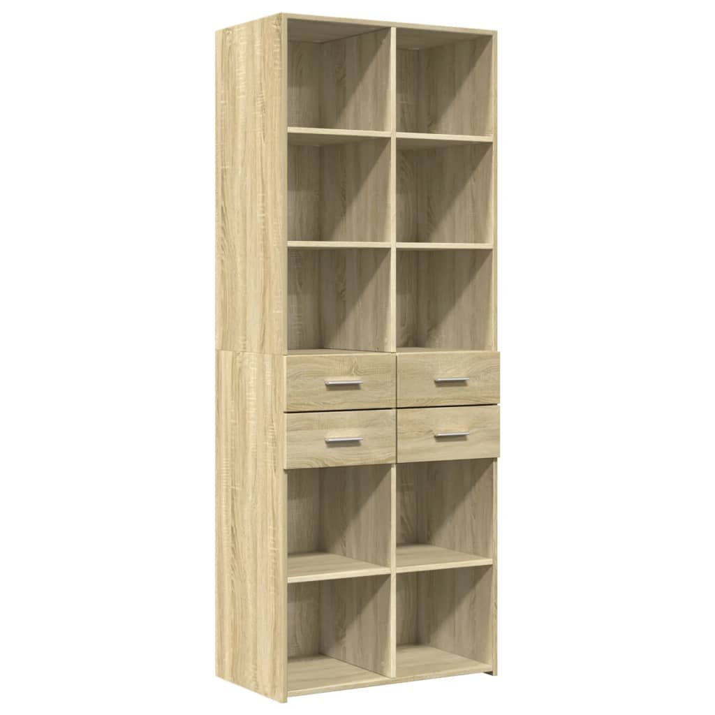 Hoge Kast 70X42,5X185 Cm Bewerkt Hout Kleurig