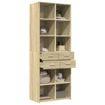 Hoge Kast 70X42,5X185 Cm Bewerkt Hout Kleurig