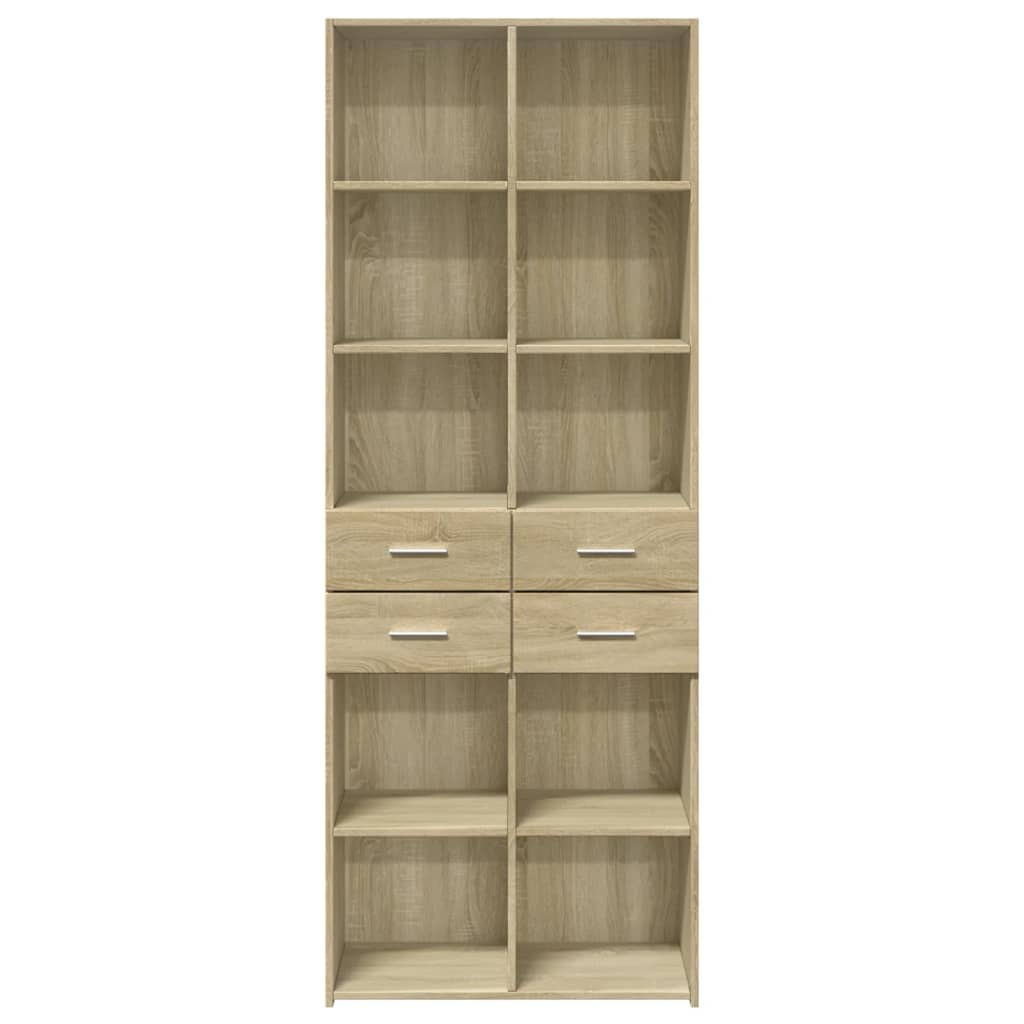 Hoge Kast 70X42,5X185 Cm Bewerkt Hout Kleurig