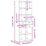 Hoge Kast 70X42,5X185 Cm Bewerkt Hout Kleurig