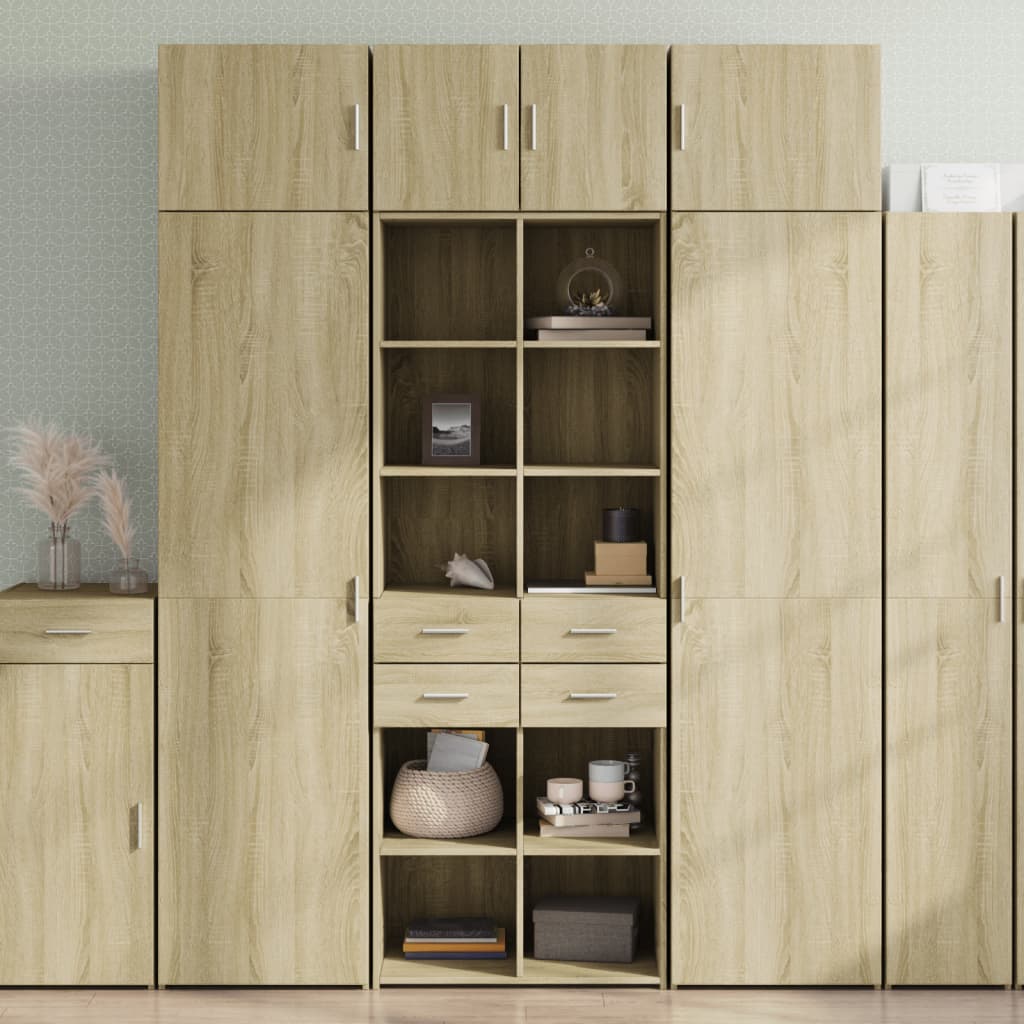 Hoge Kast 70X42,5X185 Cm Bewerkt Hout Kleurig