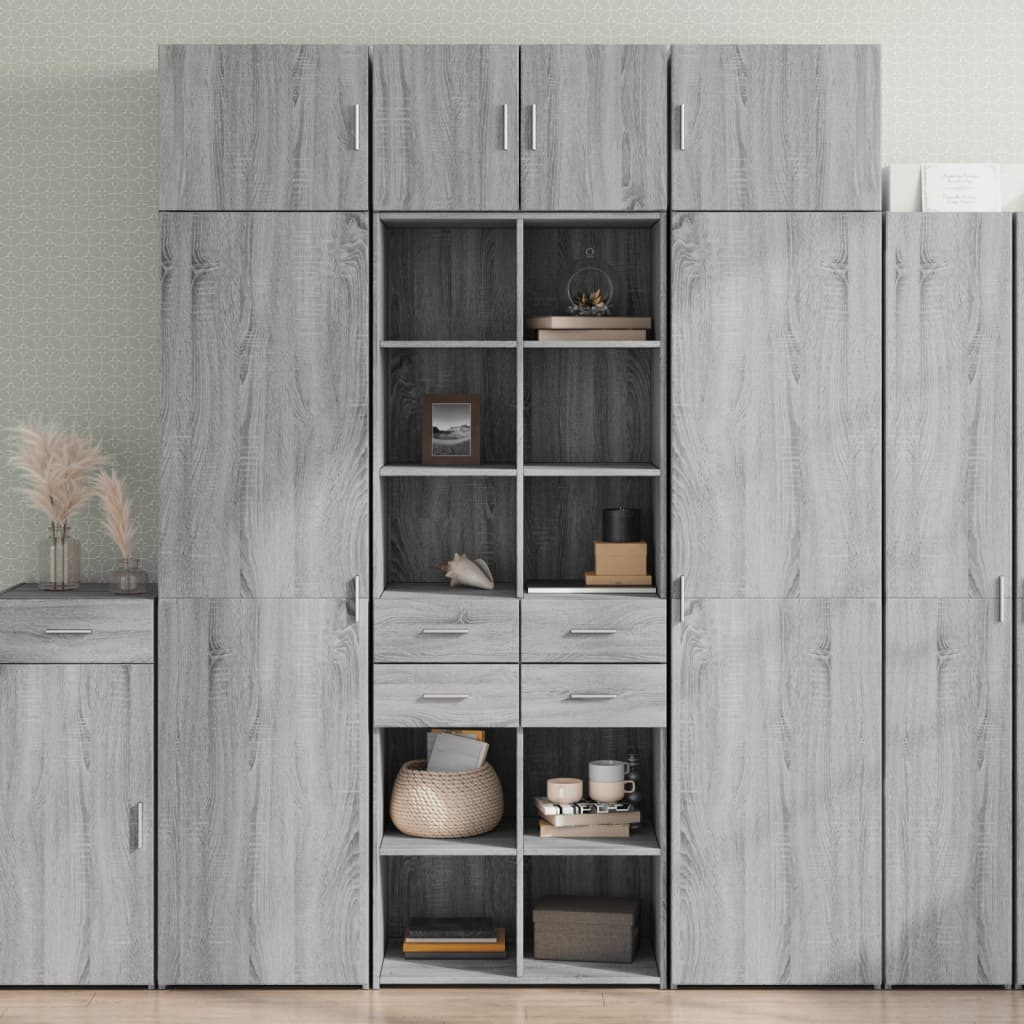Hoge Kast 70X42,5X185 Cm Bewerkt Hout Kleurig