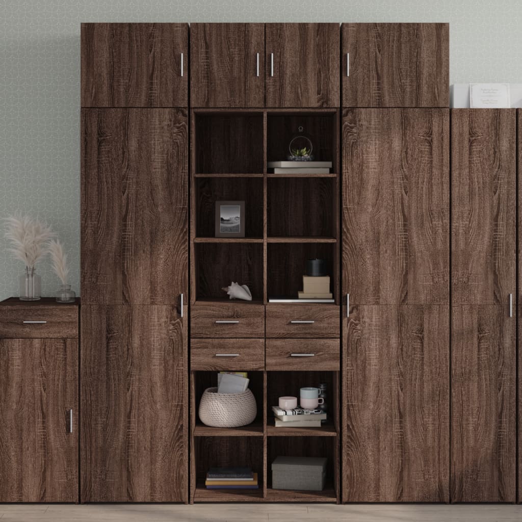 Hoge Kast 70X42,5X185 Cm Bewerkt Hout Kleurig