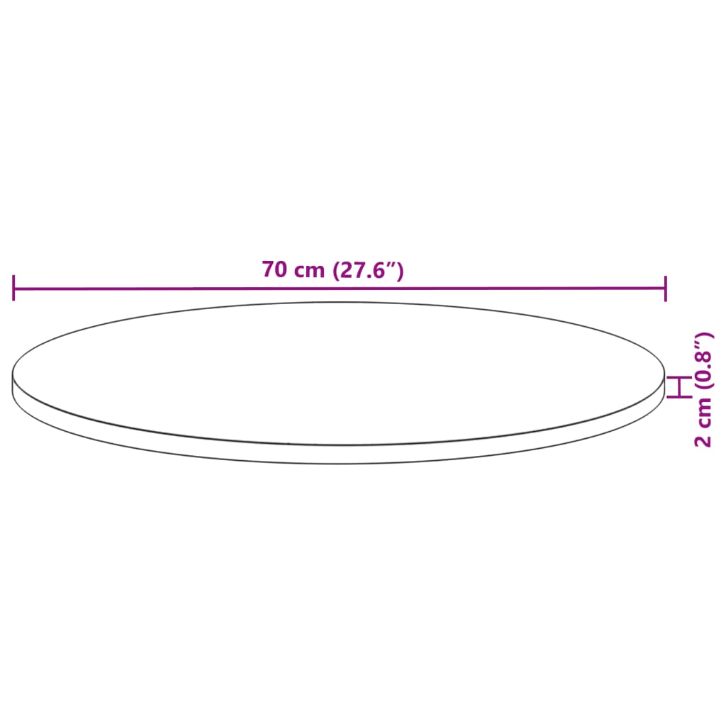 Tafelblad Rond Ø 50X2 Cm Massief Acaciahout