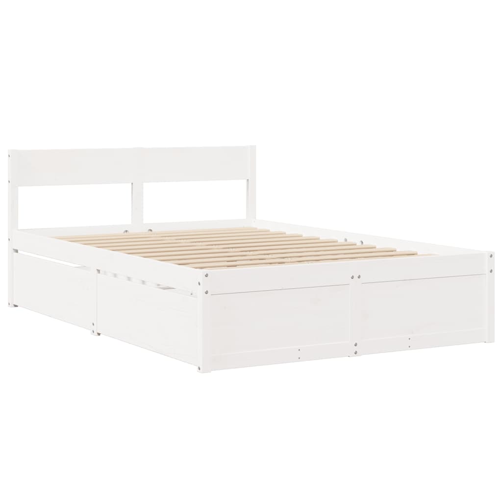 Bed Met Lades En Matras Massief Grenenhout