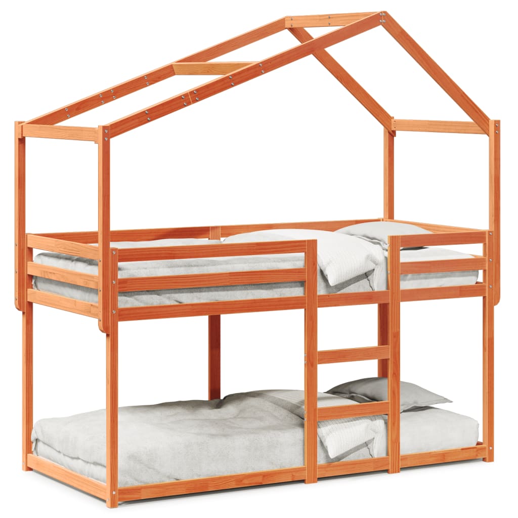 Stapelbed Met Bedhuis Massief Grenenhout