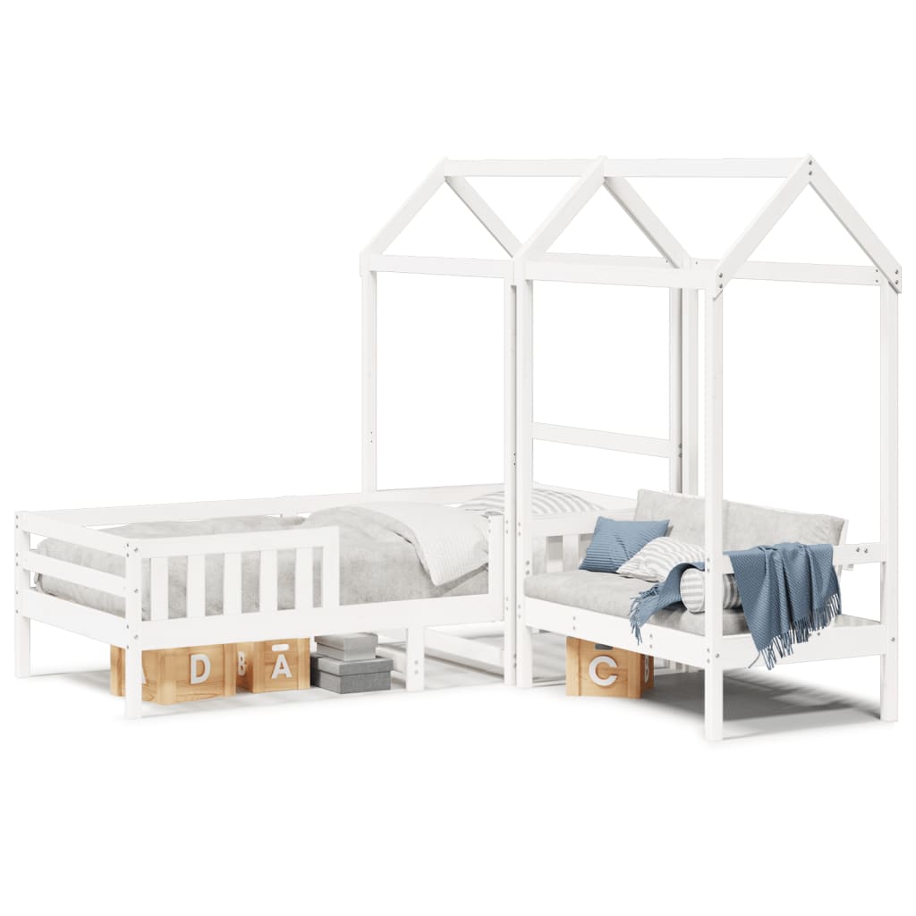 Kinderbed Met Dak Massief Grenenhout
