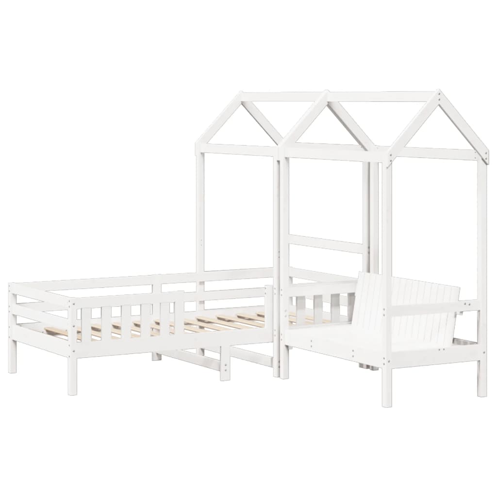 Kinderbed Met Dak Massief Grenenhout