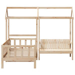 Kinderbed Met Huisje En Bankje Massief Grenenhout