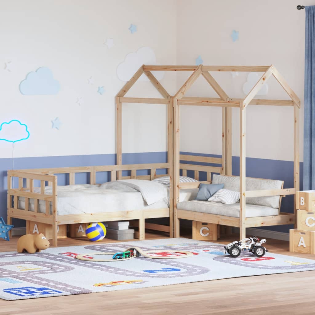 Kinderbedset Met Huisje Massief Grenenhout