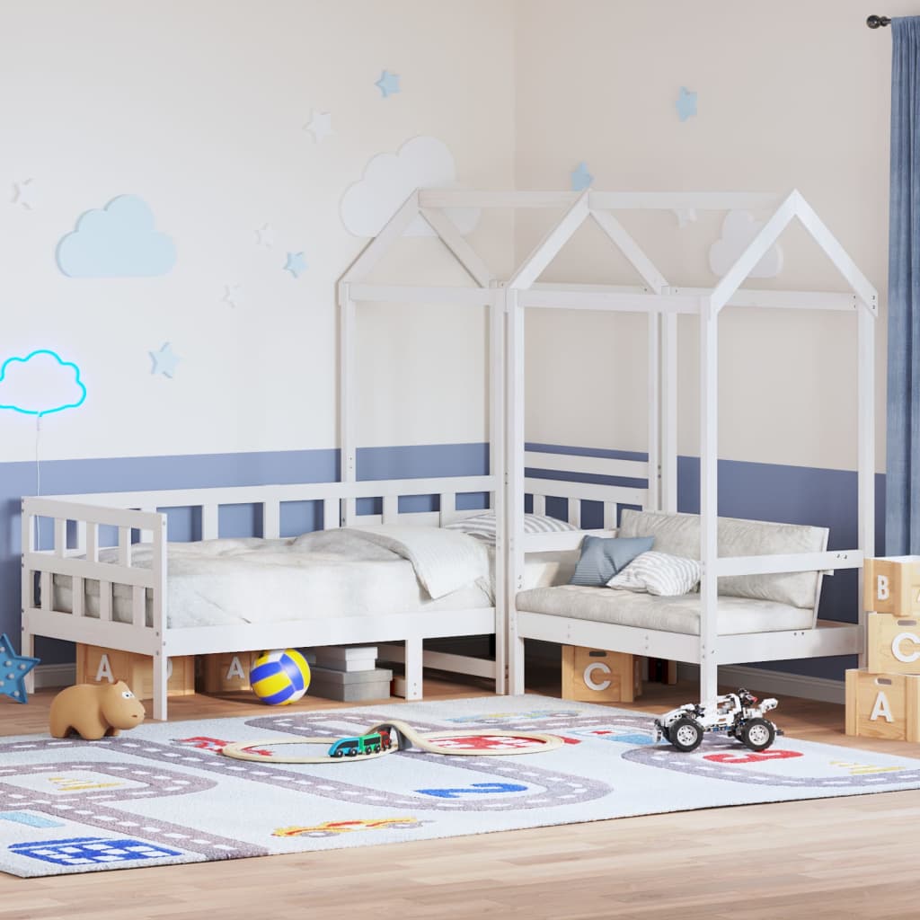 Kinderbedset Met Huisje Massief Grenenhout