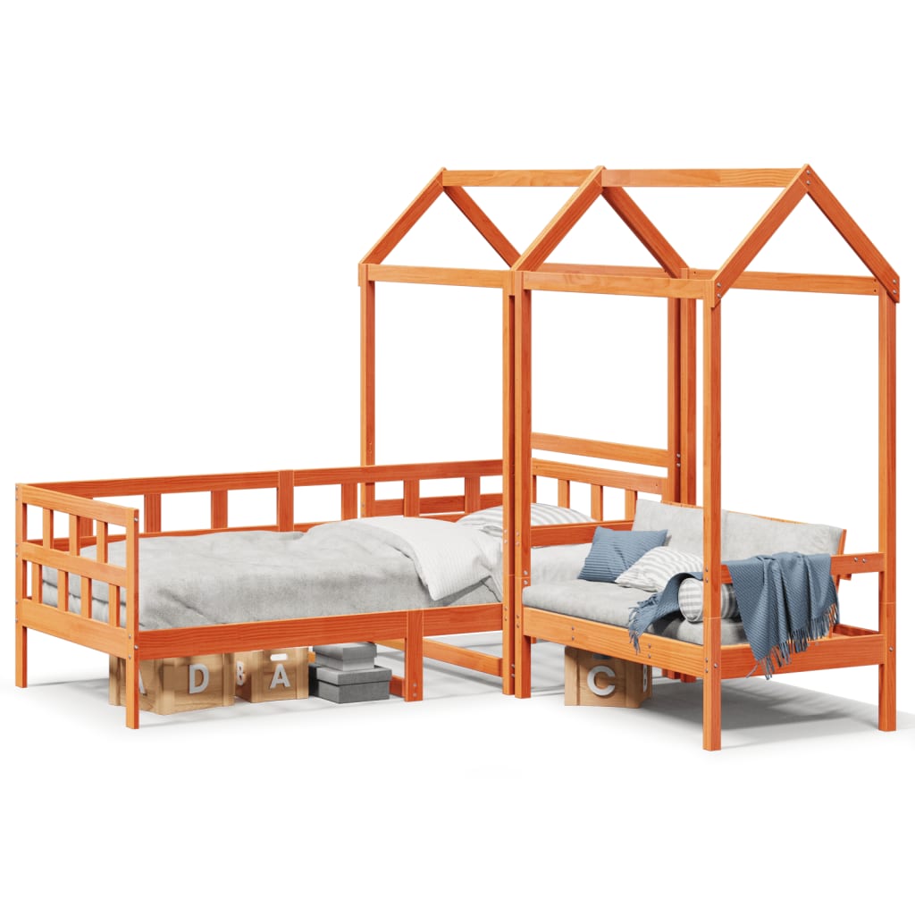 Kinderbedset Met Huisje Massief Grenenhout