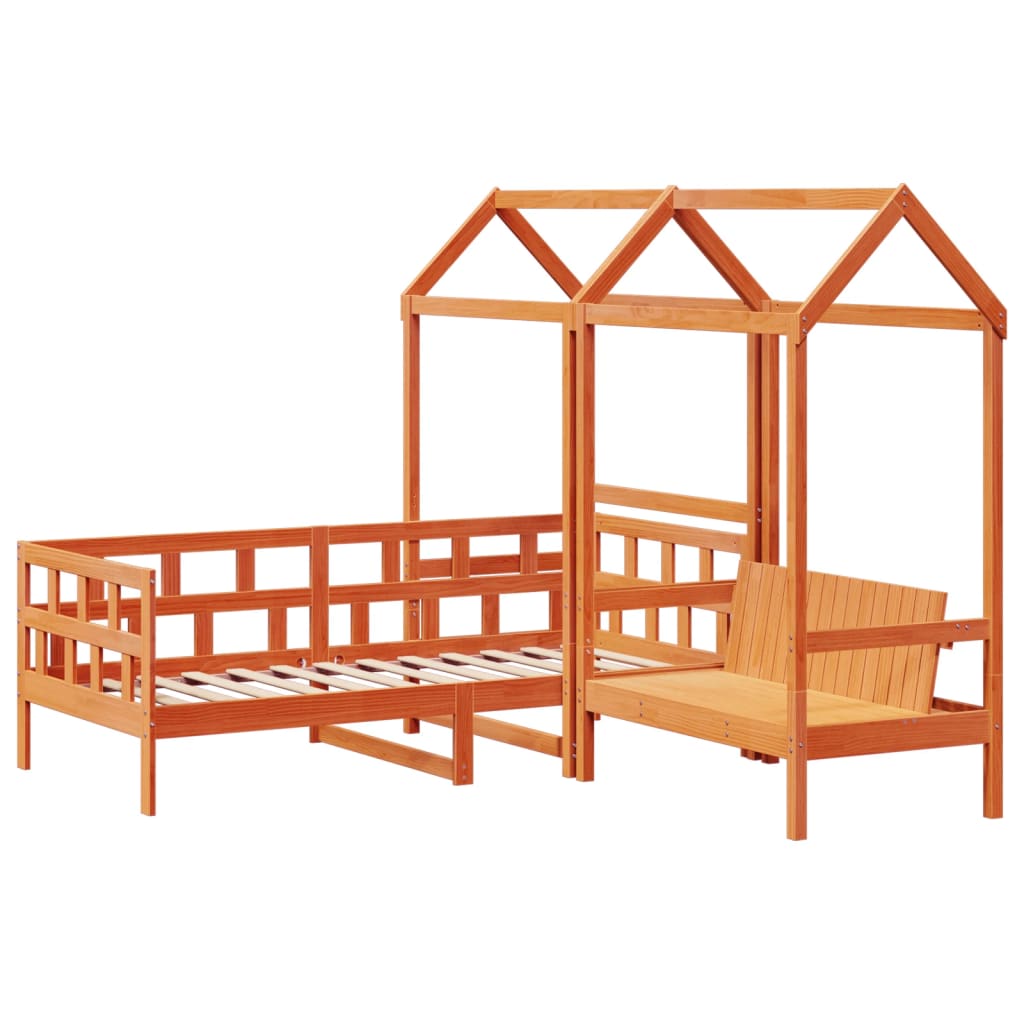 Kinderbedset Met Huisje Massief Grenenhout