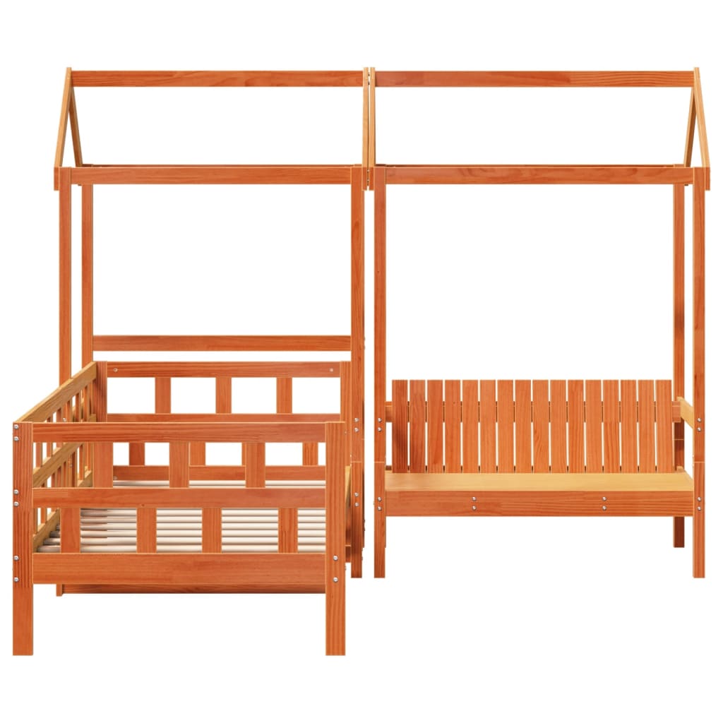 Kinderbedset Met Huisje Massief Grenenhout