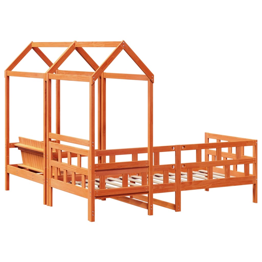 Kinderbedset Met Huisje Massief Grenenhout
