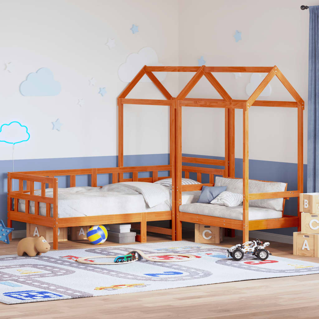 Kinderbedset Met Huisje Massief Grenenhout