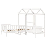 Kinderbed Met Bank En Huisje Massief Grenenhout