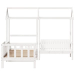 Kinderbed Met Bank En Huisje Massief Grenenhout