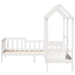 Kinderbed Met Bank En Huisje Massief Grenenhout