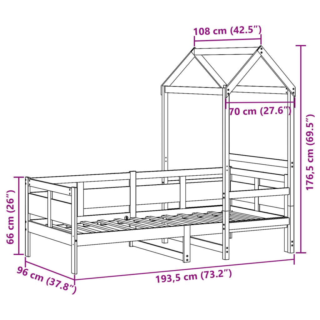 Slaapbank Met Bedhuis Massief Grenenhout