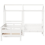 Kinderbed Met Bank En Huisje Massief Grenenhout