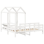 Kinderbed Met Huisje En Bankje Massief Grenenhout