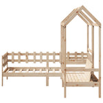 Kinderbed Met Huisje En Bankje Massief Grenenhout