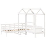 Kinderbed Met Bank En Huisje Massief Grenenhout