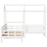 Kinderbed Met Bank En Huisje Massief Grenenhout