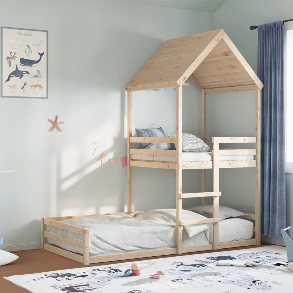 Kinderbed Met Huisje Massief Grenenhout