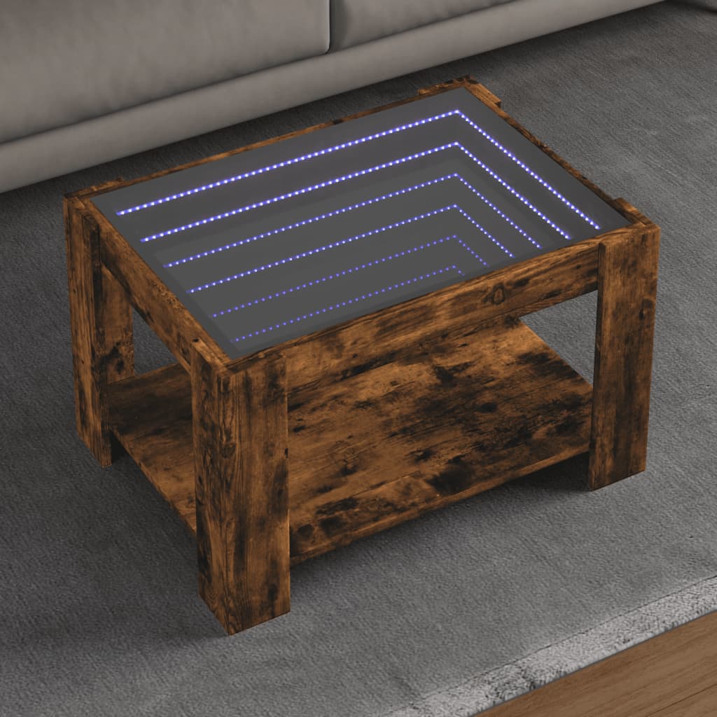 Salontafel Met Led Bewerkt Hout Eiken