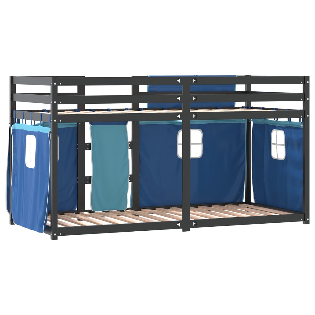 Stapelbed Met Gordijnen Massief Grenenhout