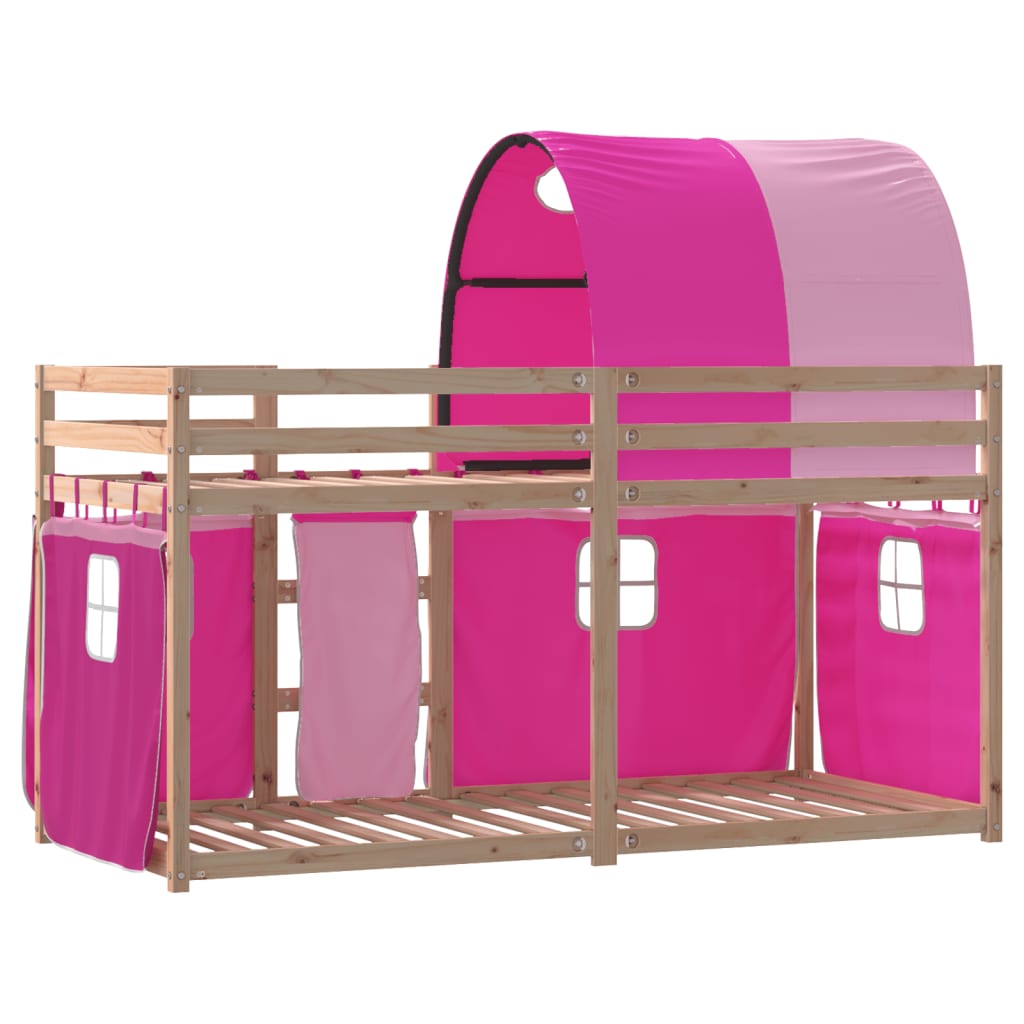 Stapelbed Met Gordijnen Grenenhout