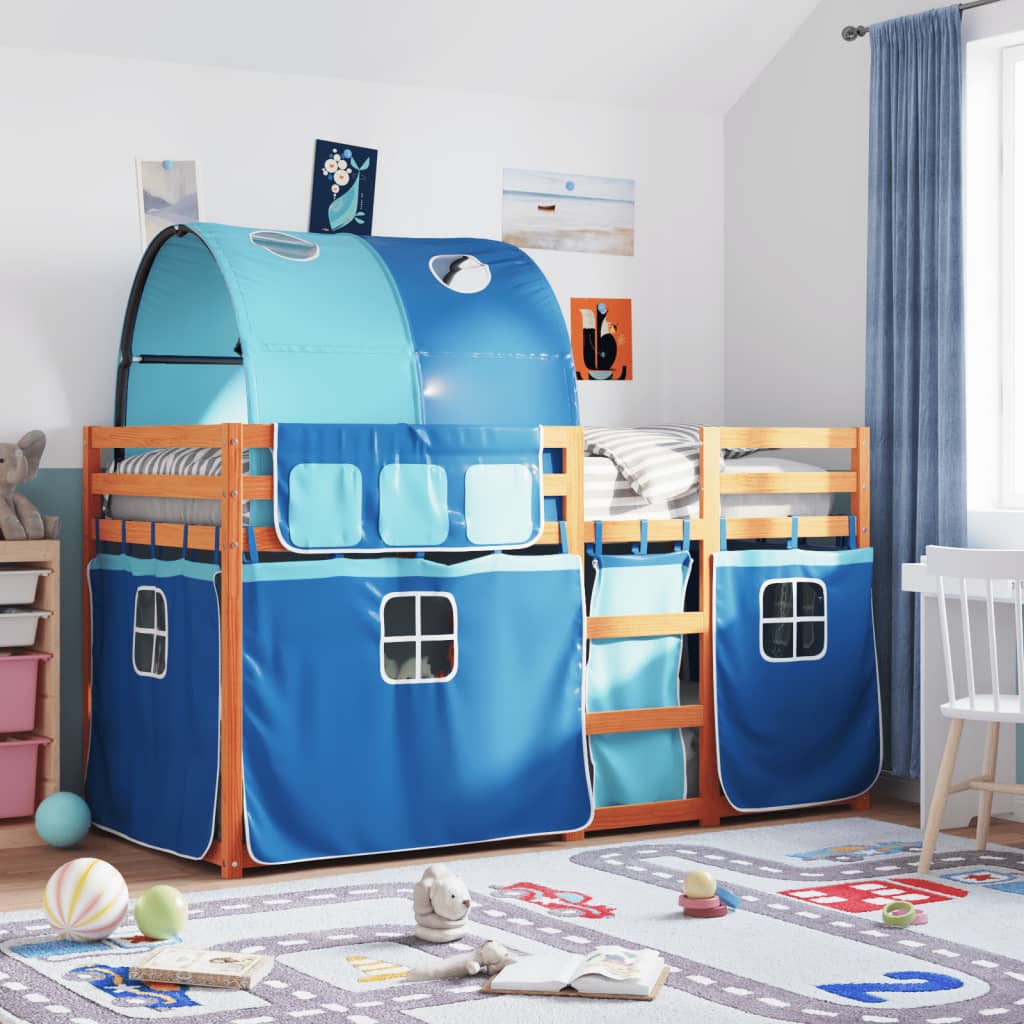 Stapelbed Met Gordijnen Grenenhout
