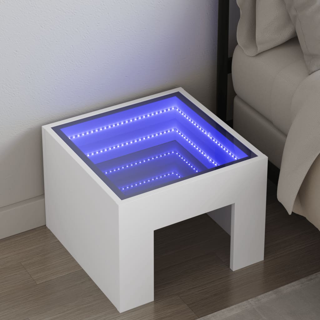 Nachtkastje Met Infinity Led 40X40X30 Cm Eiken