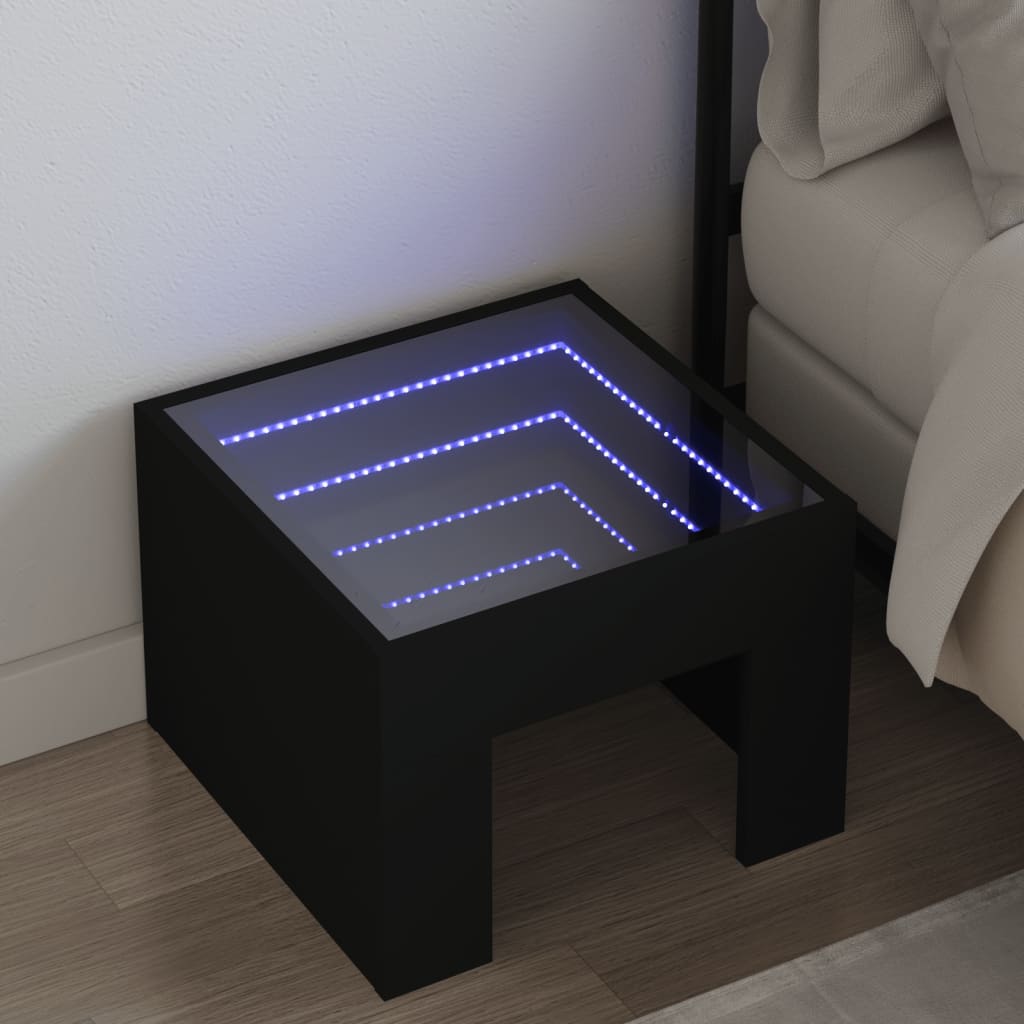 Nachtkastje Met Infinity Led 40X40X30 Cm Eiken