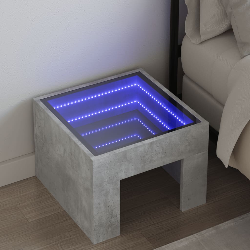 Nachtkastje Met Infinity Led 40X40X30 Cm Eiken