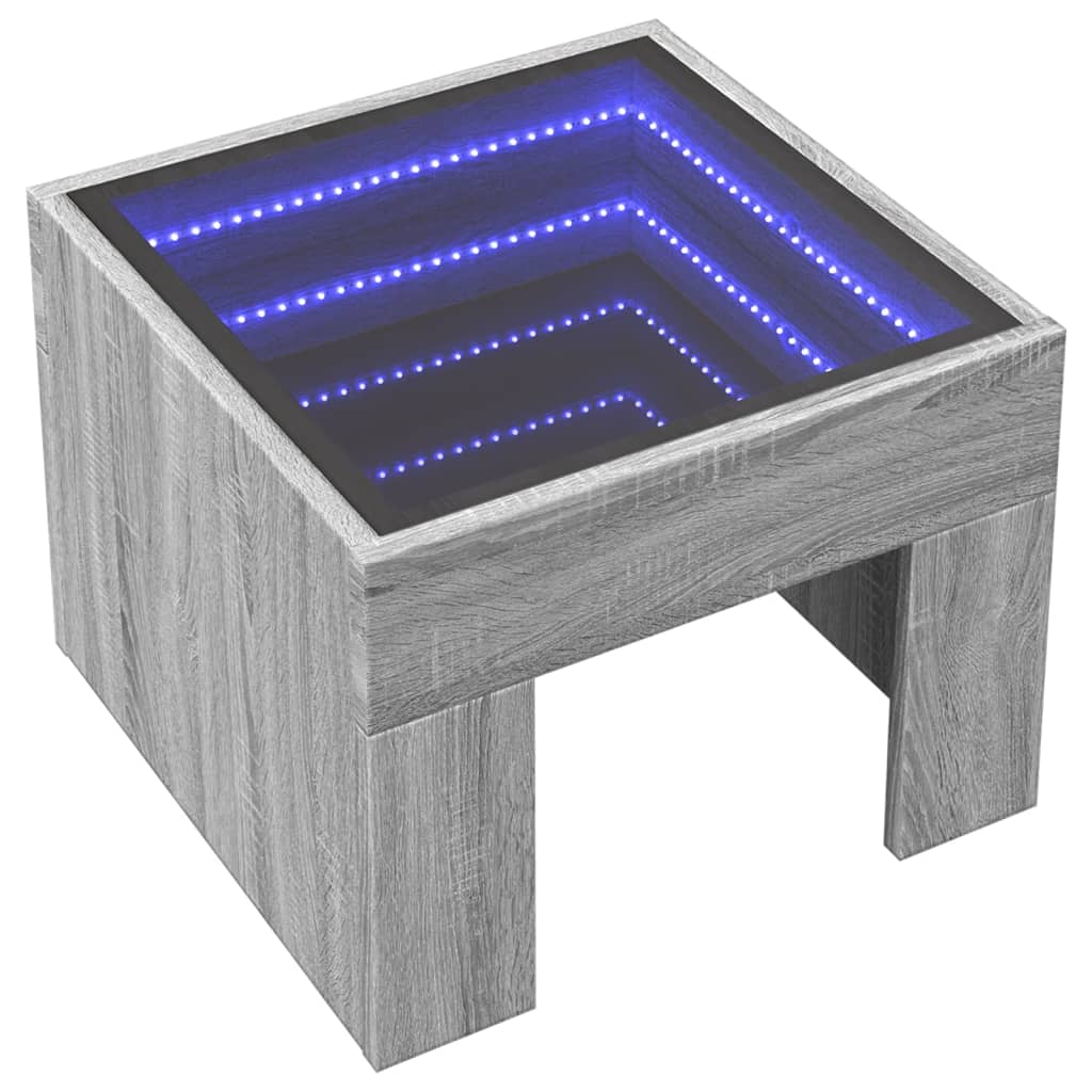 Nachtkastje Met Infinity Led 40X40X30 Cm Eiken