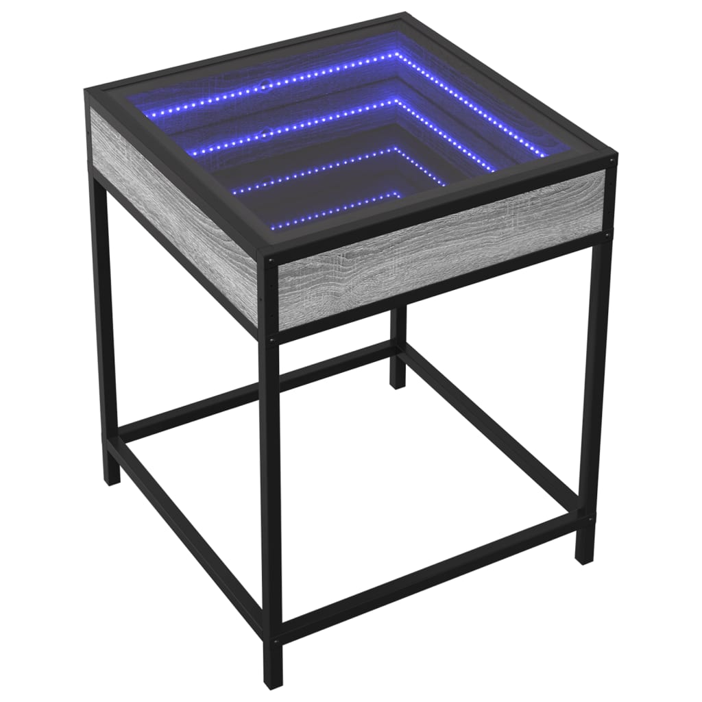 Nachtkastje Met Infinity Led 40X40X51 Cm Eiken