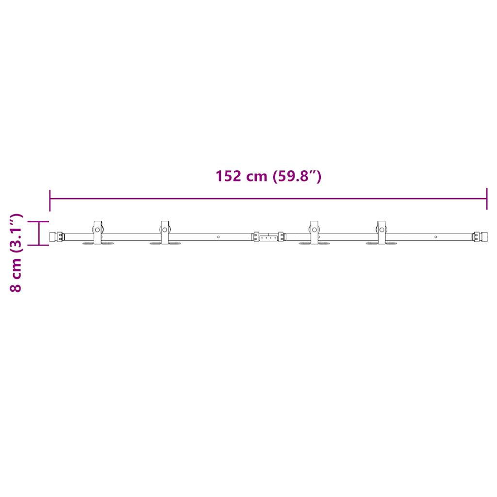 Ophangset Voor Schuifdeur 152 Cm Koolstofstaal