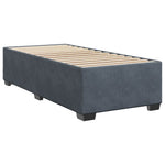 Boxspring Met Matras Fluweel Donkergrijs 1-Persoons (Alleen Au)