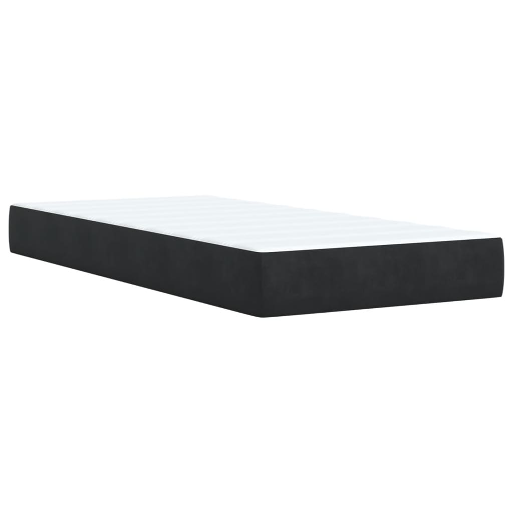 Boxspring Met Matras Fluweel Zwart 1-Persoons (Alleen Au)