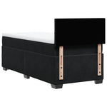 Boxspring Met Matras Fluweel Zwart 1-Persoons (Alleen Au)